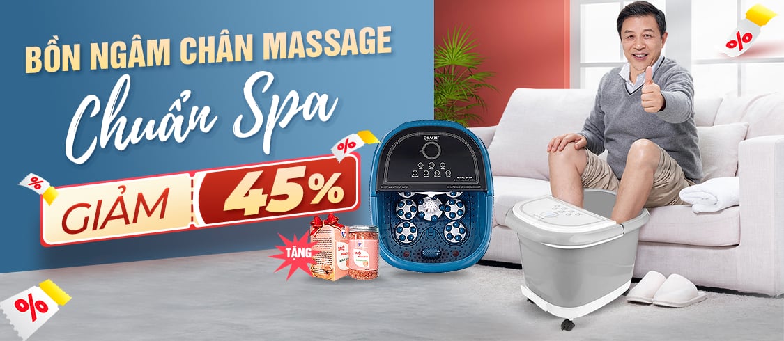 BỒN NGÂM CHÂN MASSAGE GIẢM GIÁ KÈM QUÀ TẶNG